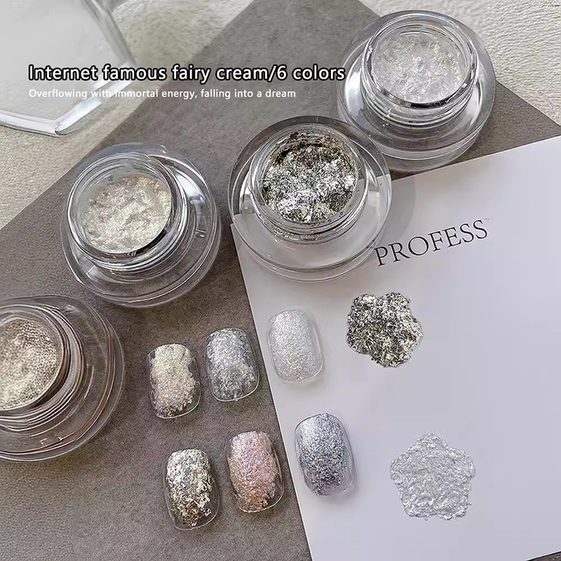 Gold Foil Flakes - Zarte Metall-Gips-Sandmalerei, 3D-Maniküre-Kleber, anhaltende Wirkung, Nagel-graviertes