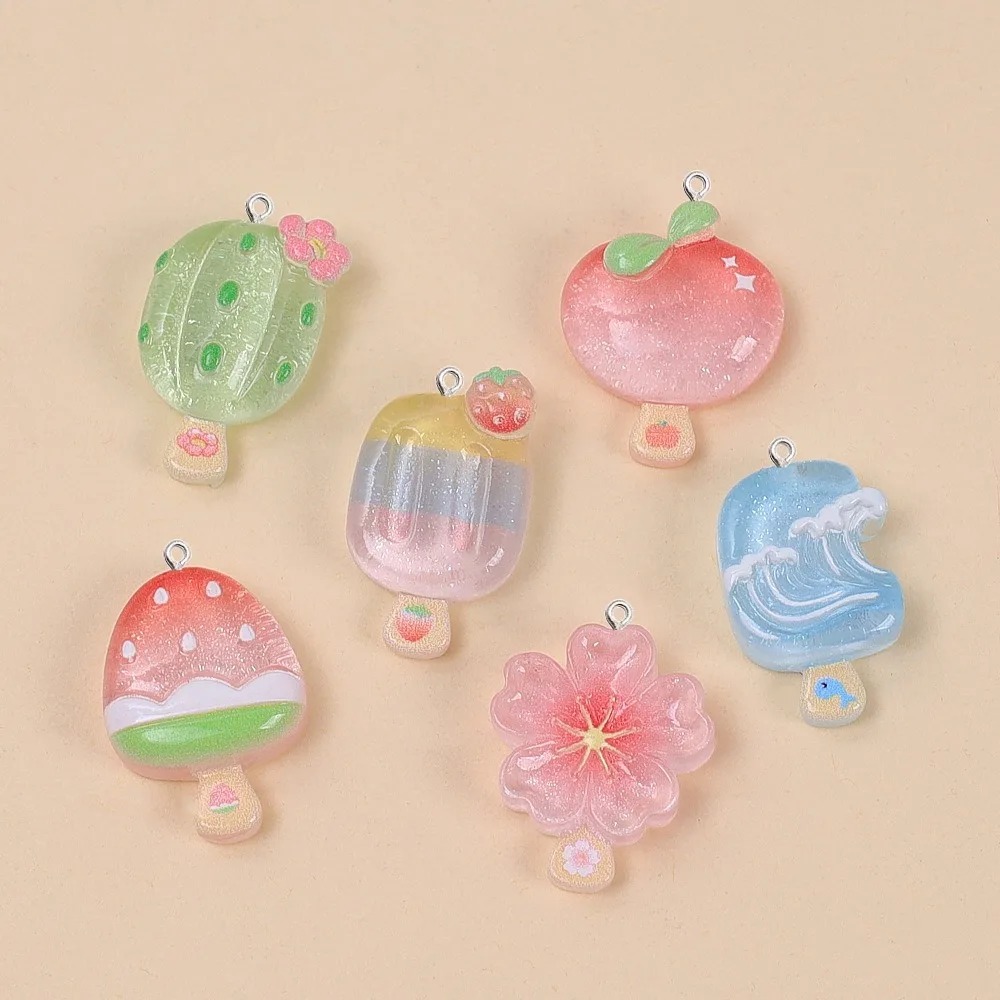 Resin Craft Material - 10 Stück Kawaii Sommer-Eis am Stiel