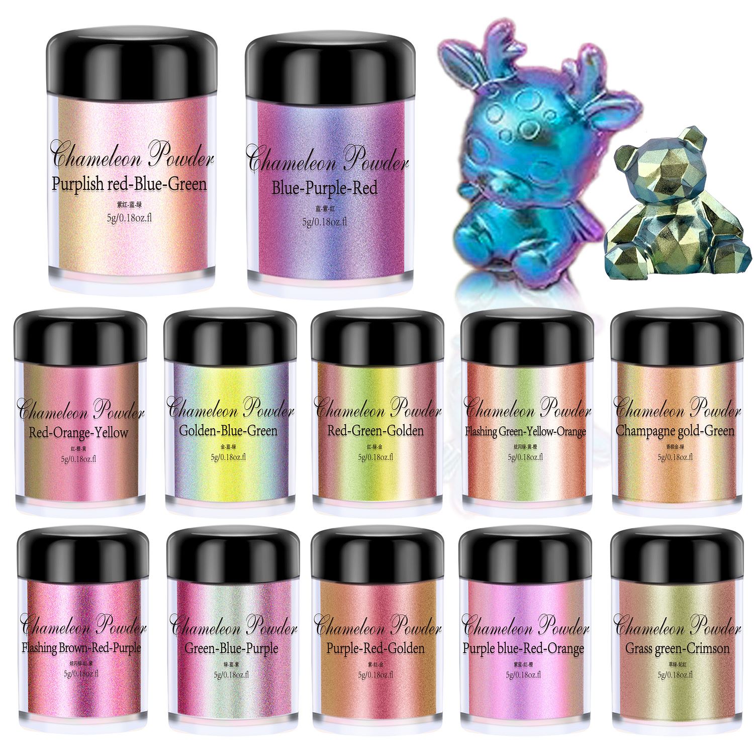 Resin Pigment Set - 5g Chamäleon Pulver Nagel Färben Glimmer