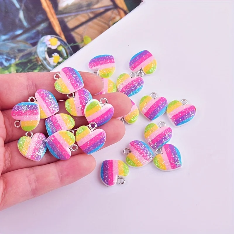 10 Stück bunte Herz-Harz-Anhän – Resin Crafts Bewertung und Preis