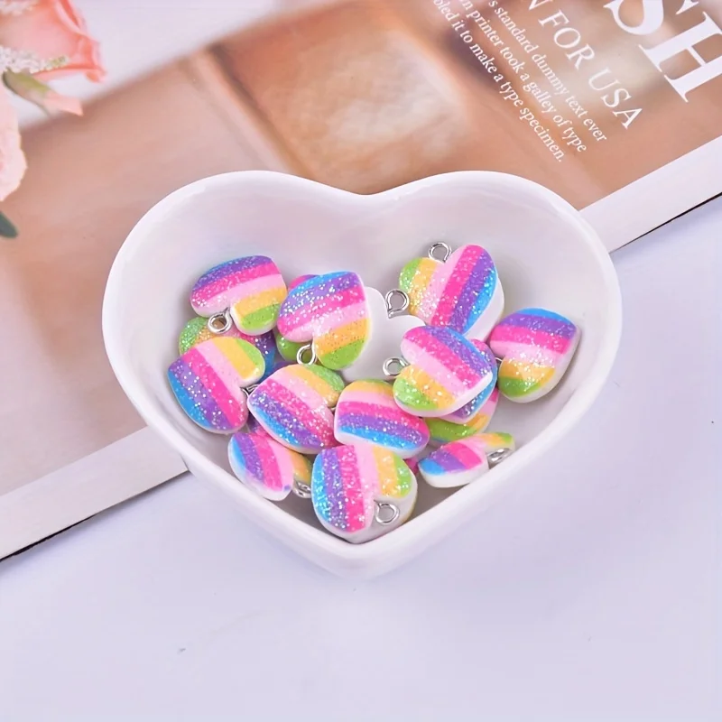 10 Stück bunte Herz-Harz-Anhän – Resin Crafts Bewertung und Preis